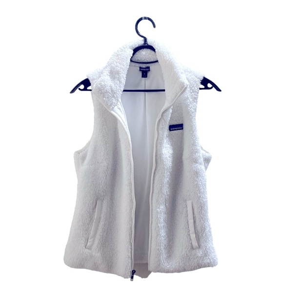 Patagonia Sz M Los Gatos Fleece Vest White Sherpa Sleeveless - Picture 3 of 6